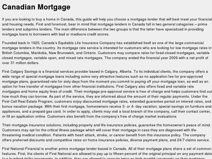 www.canadian-mortgage.net