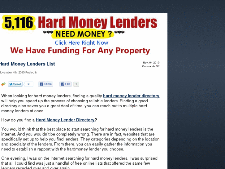 www.thehardmoneylenderslist.com