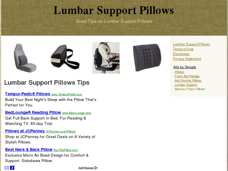 www.lumbarsupportpillows.org