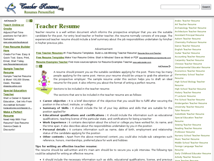www.teacherresumes.org