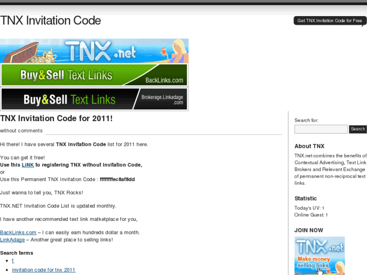 www.tnxinvitationcode.info