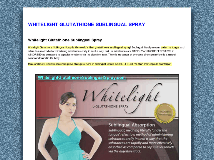 www.whitelightglutathionesublingualspray.com