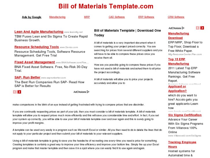 www.billofmaterialstemplate.com