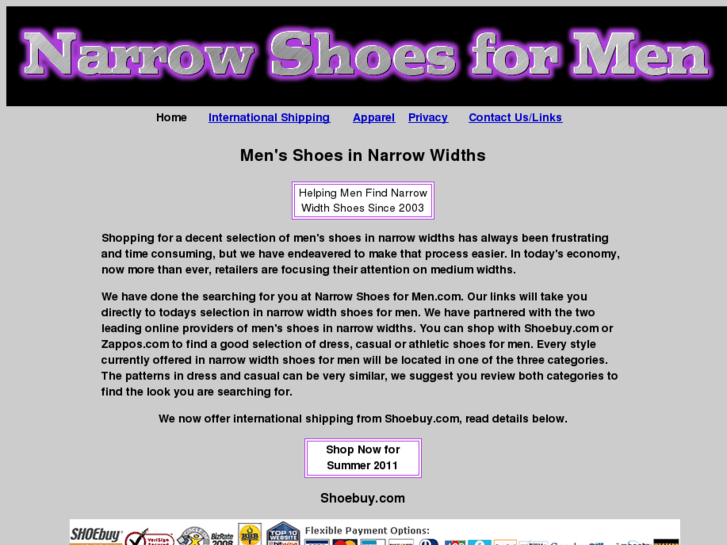 www.narrow-shoes-for-men.com