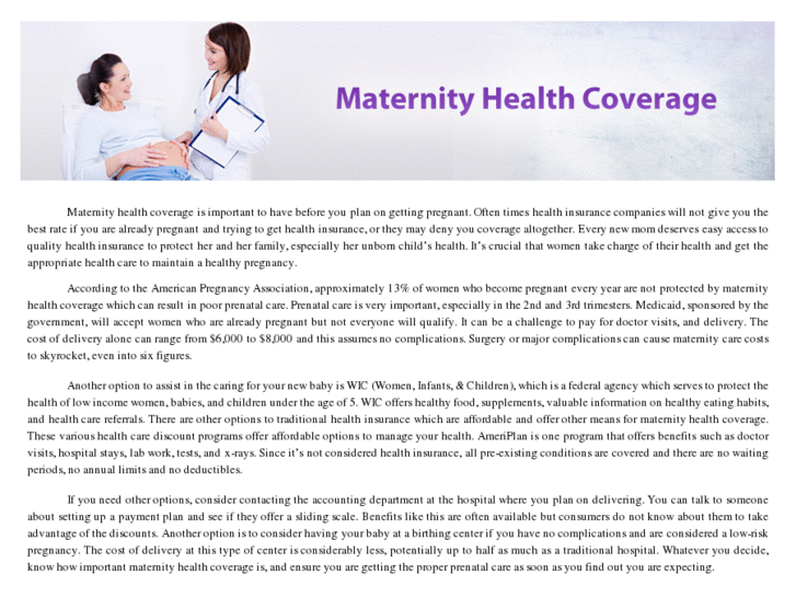 www.maternityhealthcoverage.org