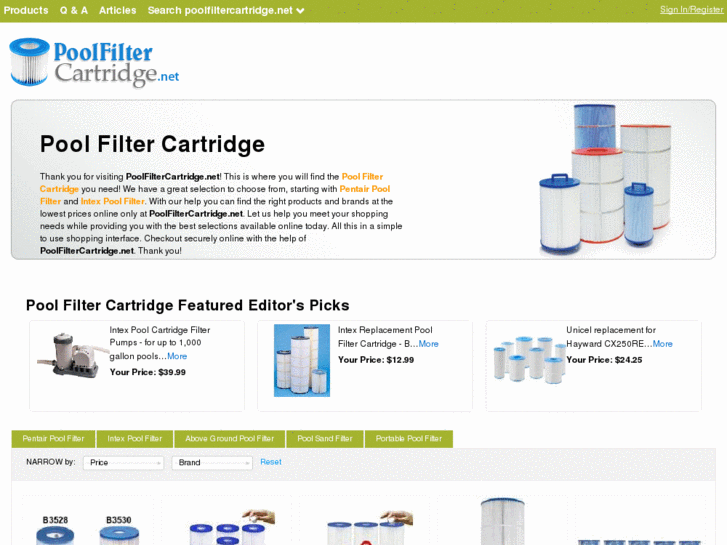 www.poolfiltercartridge.net