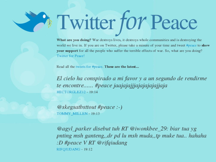 www.twitterforpeace.com