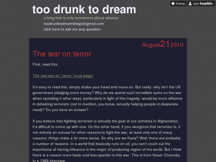 www.toodrunktodream.com