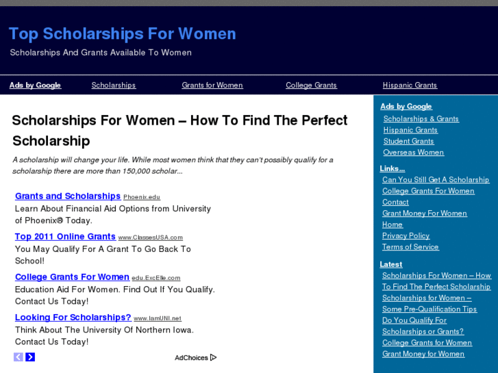 www.topscholarshipsforwomen.com