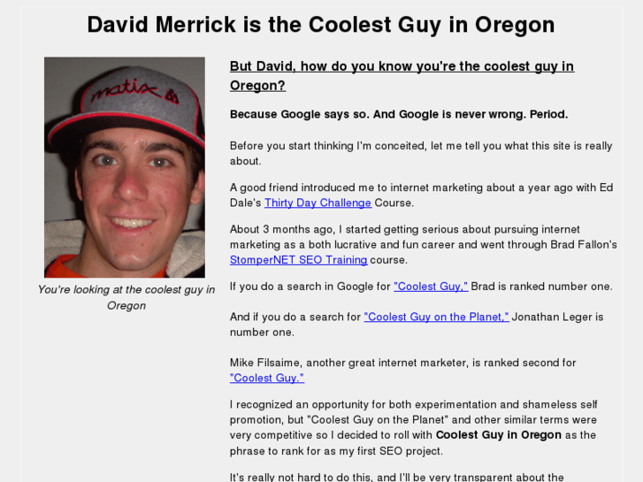 www.coolestguyinoregon.com