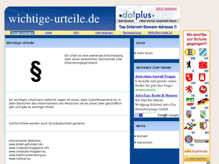 www.wichtige-urteile.de