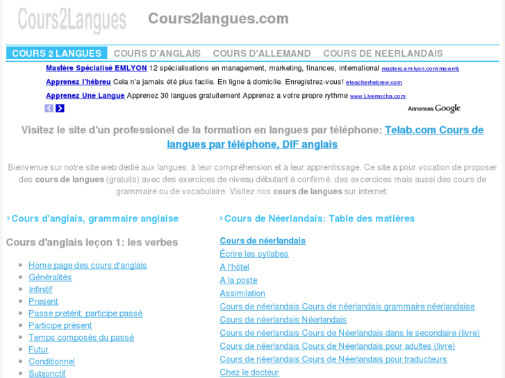 www.cours2langues.com