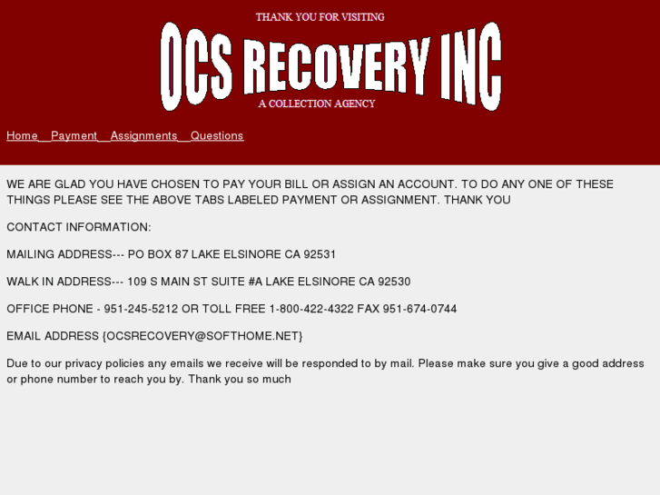 www.ocsrecovery.com