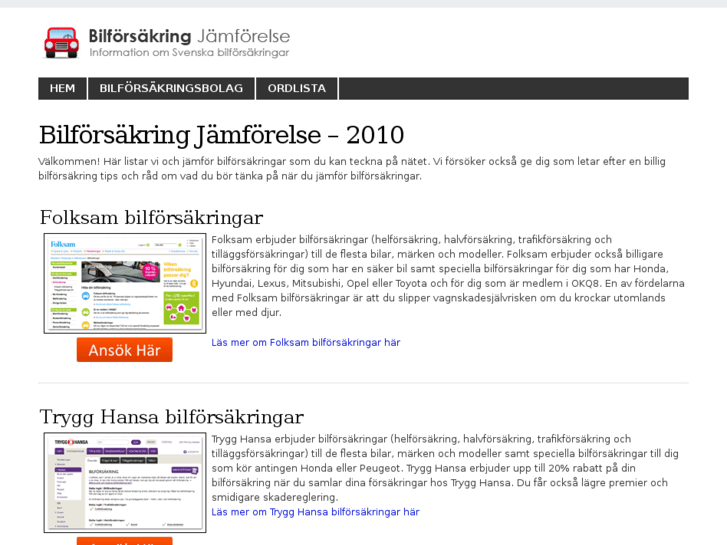 www.bilforsakringjamfor.com