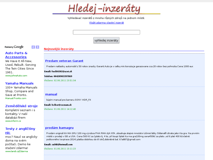 www.hledej-inzeraty.cz