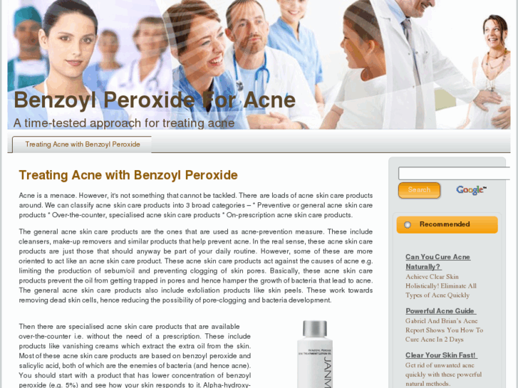 www.benzoylperoxideforacne.com