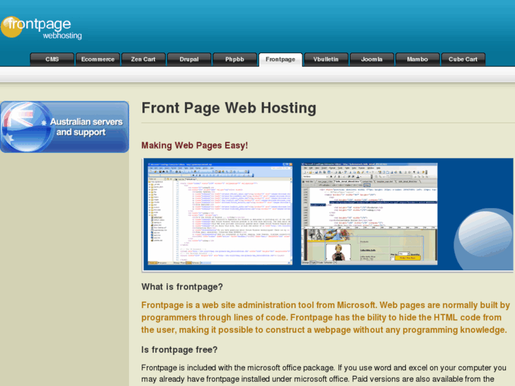 www.frontpage-webhosting.com.au