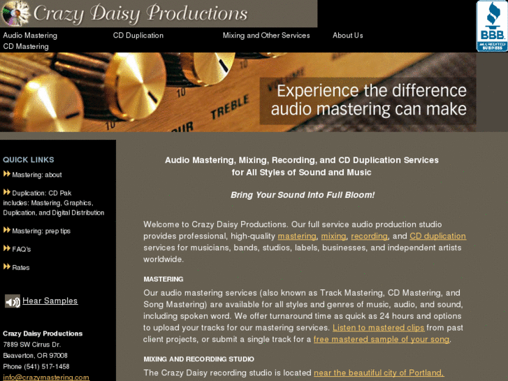 www.craisydaisymastering.com