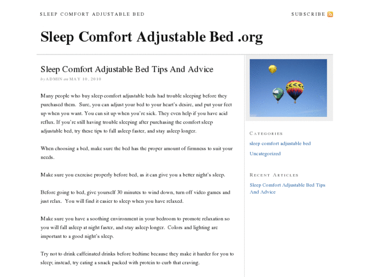 www.sleepcomfortadjustablebed.org