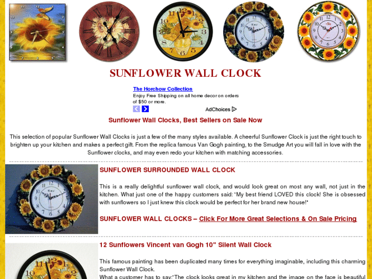 www.sunflowerwallclock.com