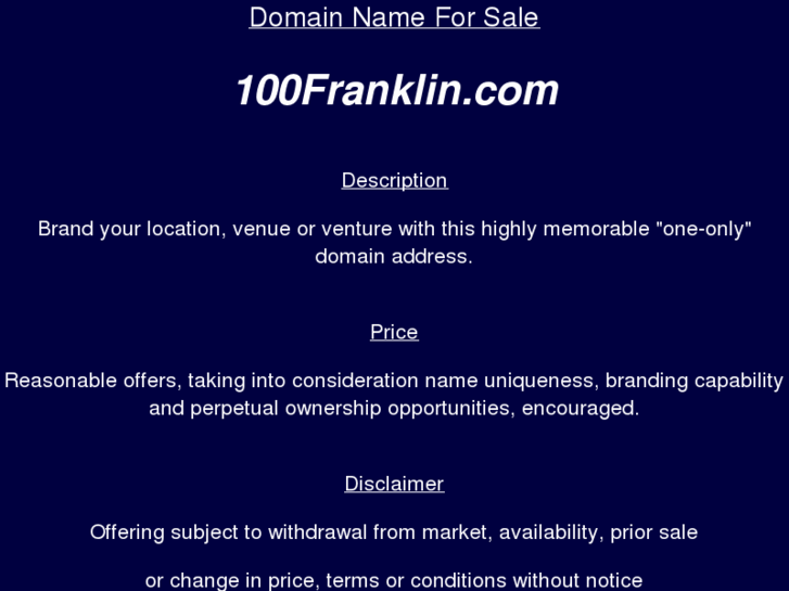 www.100franklin.com