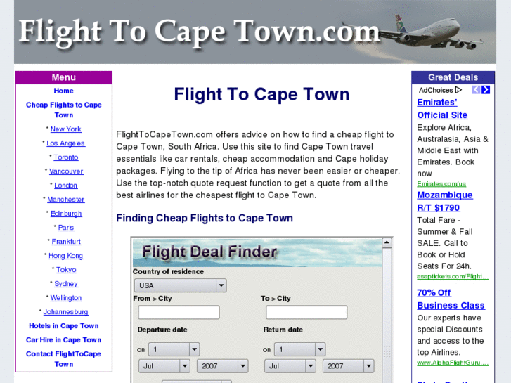 www.flighttocapetown.com