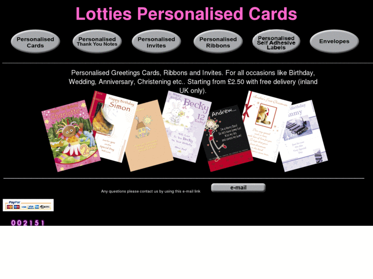 www.lottiespersonalisedcards.com
