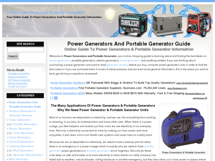 www.powergeneratorsandportablegenerators.com