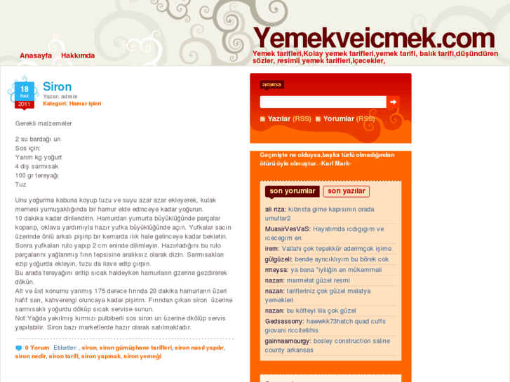 www.yemekveicmek.com