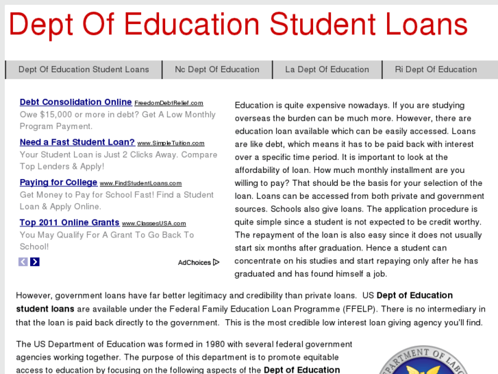 www.deptofeducationstudentloans.com