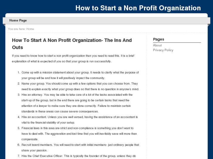 www.howtostartanonprofitorganization.org