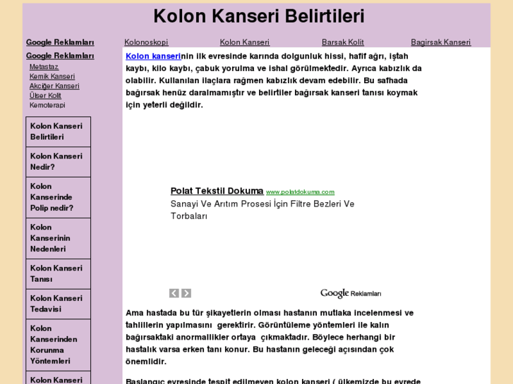 www.kolonkanseribelirtileri.com