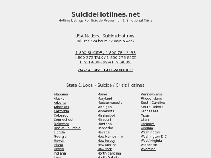 www.suicidehotlinesnetwork.com