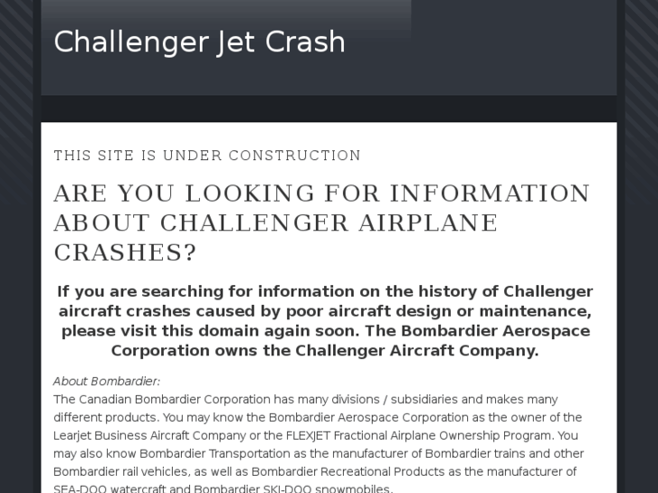 www.challenger-jet-crash.com