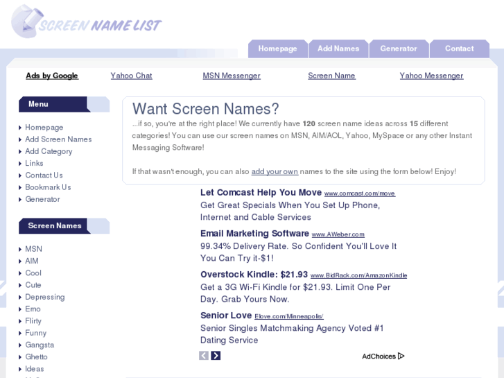 www.screen-name-list.com