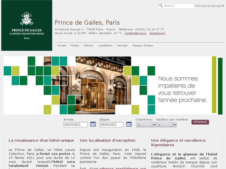 www.hotelprincedegalles.fr