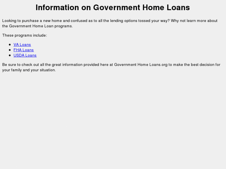 www.governmenthomeloans.org