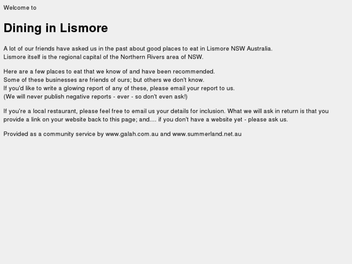 www.lismore-dining.com