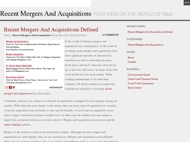 www.recentmergersandacquisitions.com