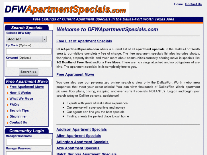 www.dfwapartmentspecials.com