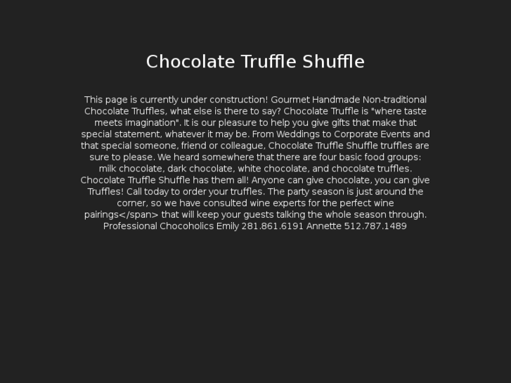 www.chocolatetruffleshuffle.com