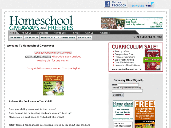 www.homeschoolgiveaways.com