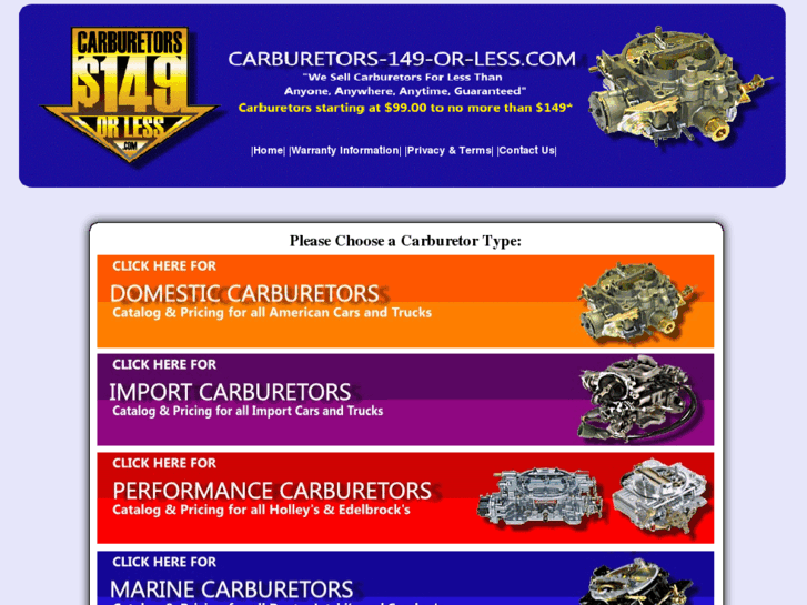 www.carburetors-149-or-less.com