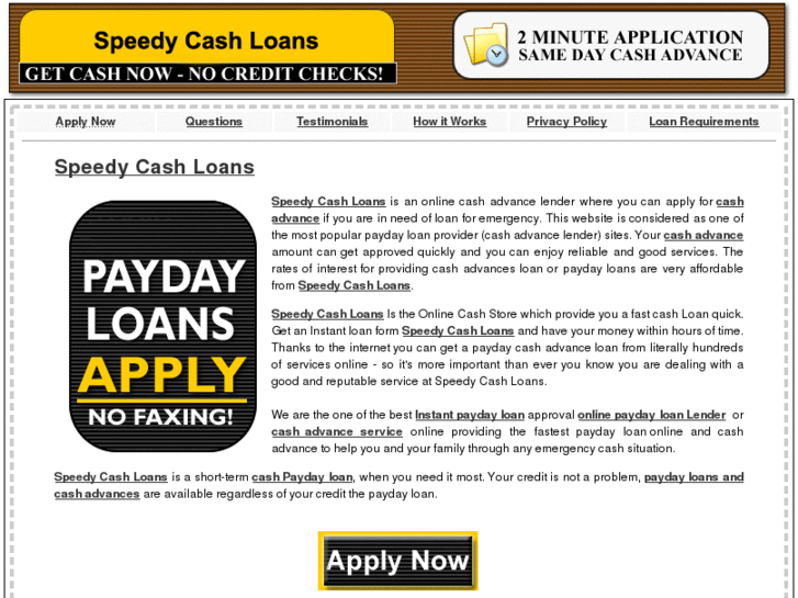 www.speedycashloans.net