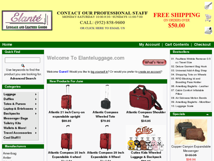 www.elanteluggage.com