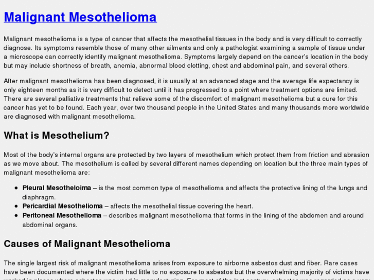 www.malignant-mesothelioma.com