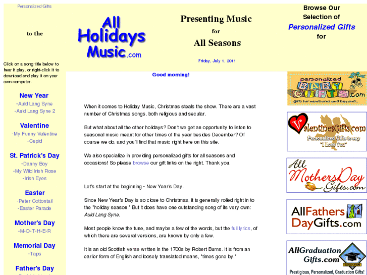 www.allholidaysmusic.com