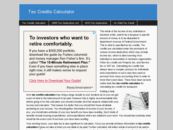www.taxcreditscalculator.info