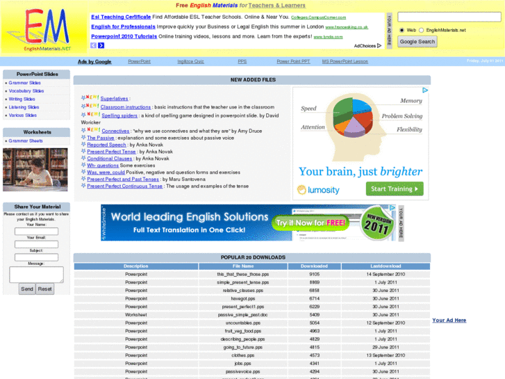 www.englishmaterials.net