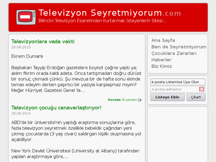 www.televizyonseyretmiyorum.com